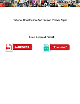 National Constitution and Bylaws Phi Mu Alpha