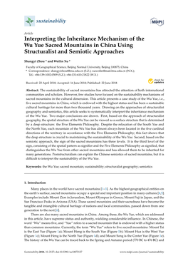 Interpreting the Inheritance Mechanism of the Wu Yue Sacred Mountains in China Using Structuralist and Semiotic Approaches