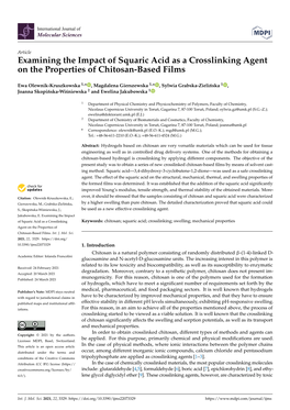 Examining the Impact of Squaric Acid As a Crosslinking Agent on the Properties of Chitosan-Based Films