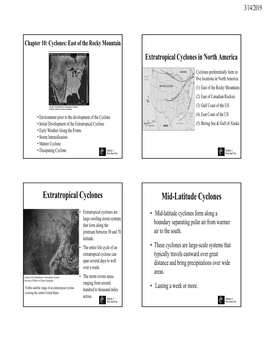 Extratropical Cyclones Mid-Latitude Cyclones