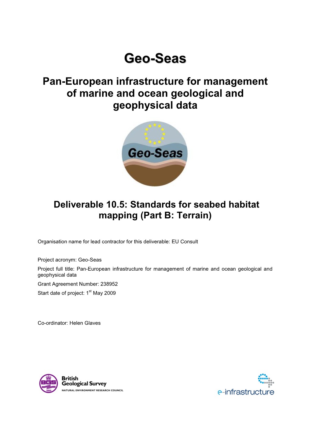 Deliverable 10.5: Standards for Seabed Habitat Mapping (Part B: Terrain)