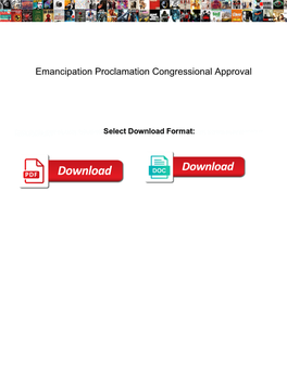 Emancipation Proclamation Congressional Approval