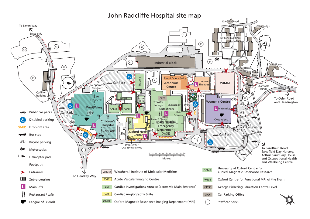 John Radcliffe Hospital Site Map 129 Osler Road to Saxon Way Ivy Lane Osler Lodge