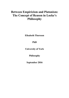 Between Empiricism and Platonism: the Concept of Reason in Locke's