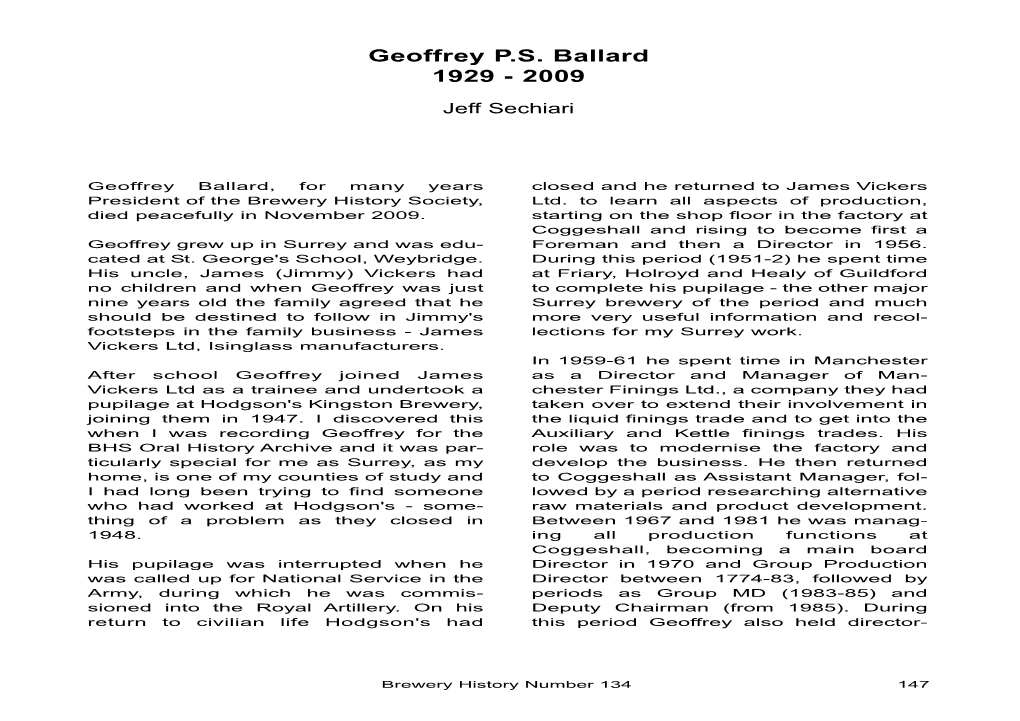 Geoffrey PS Ballard 1929