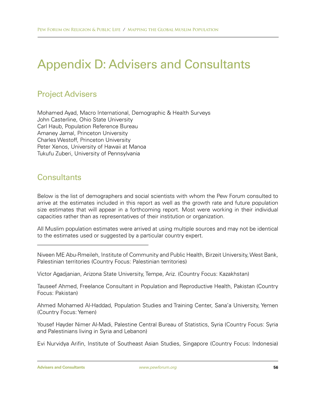 Advisers and Consultants