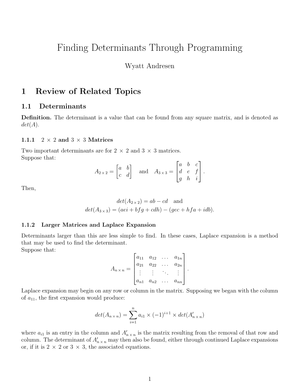 Finding Determinants Through Programming