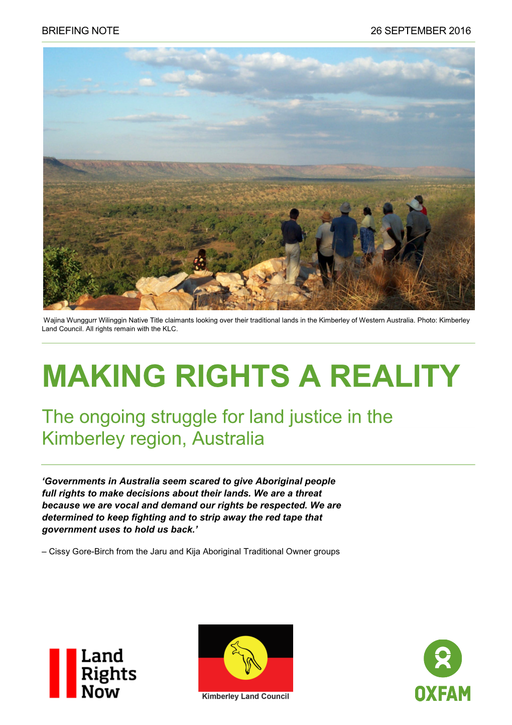 Making Rights a Reality: the Ongoing Struggle