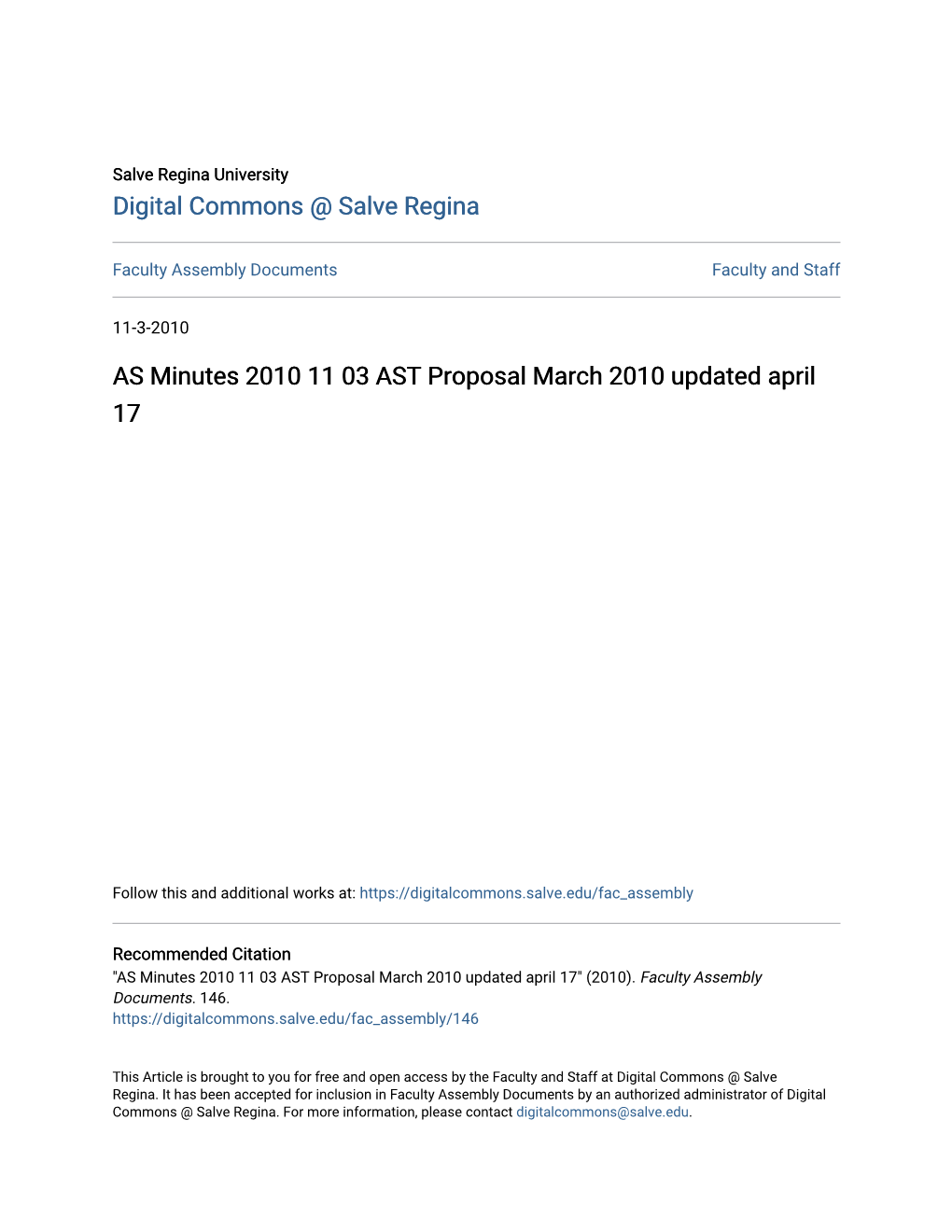 AS Minutes 2010 11 03 AST Proposal March 2010 Updated April 17