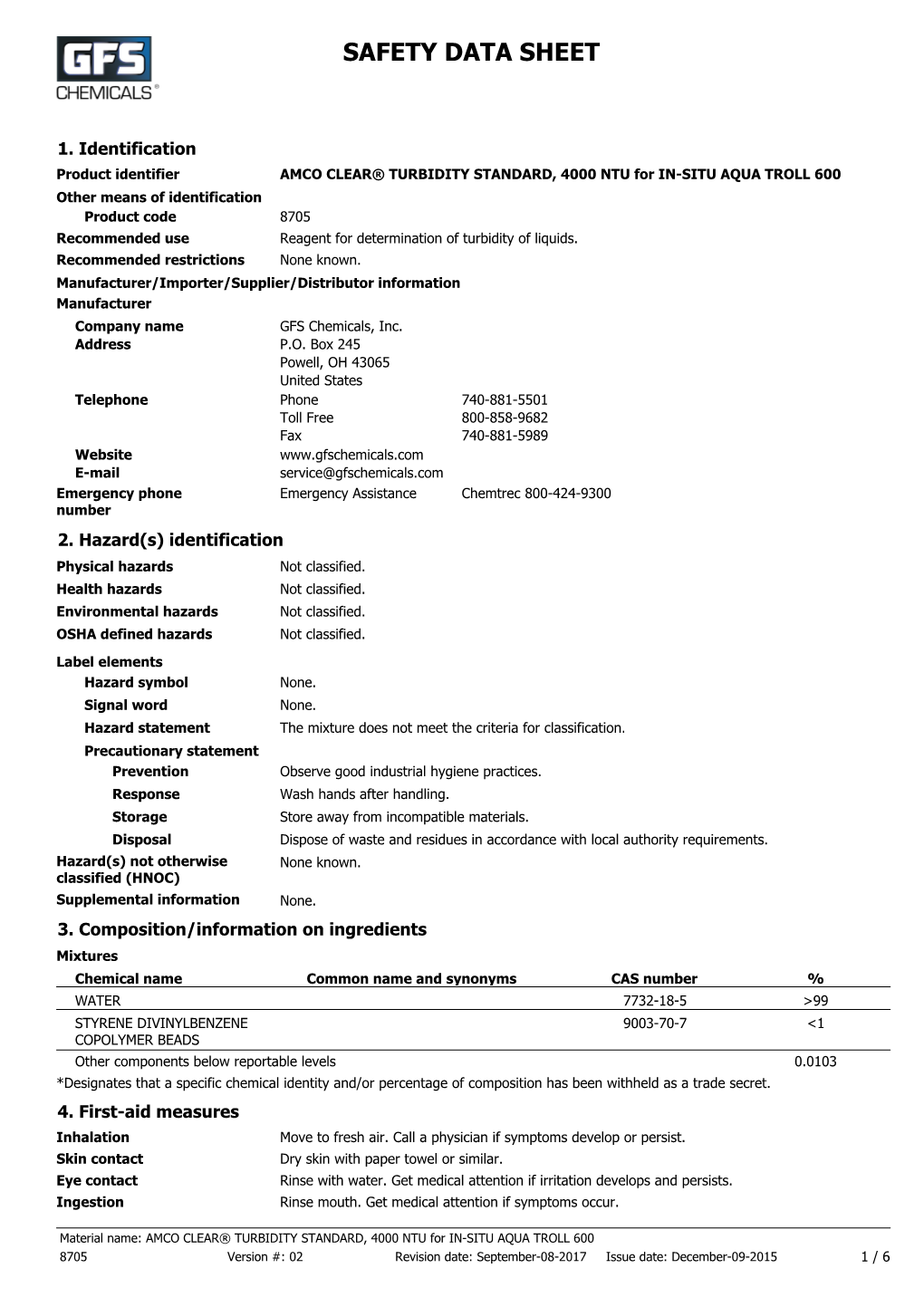 Safety Data Sheet