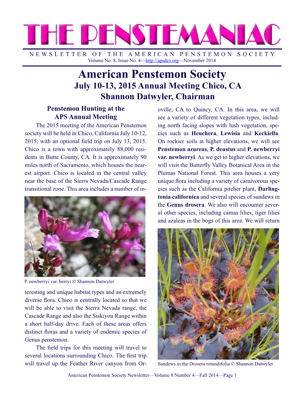 2014 Fall Newsletter