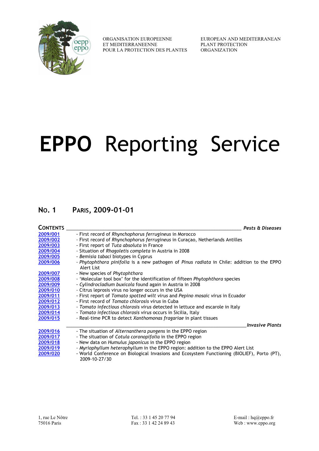 EPPO Reporting Service