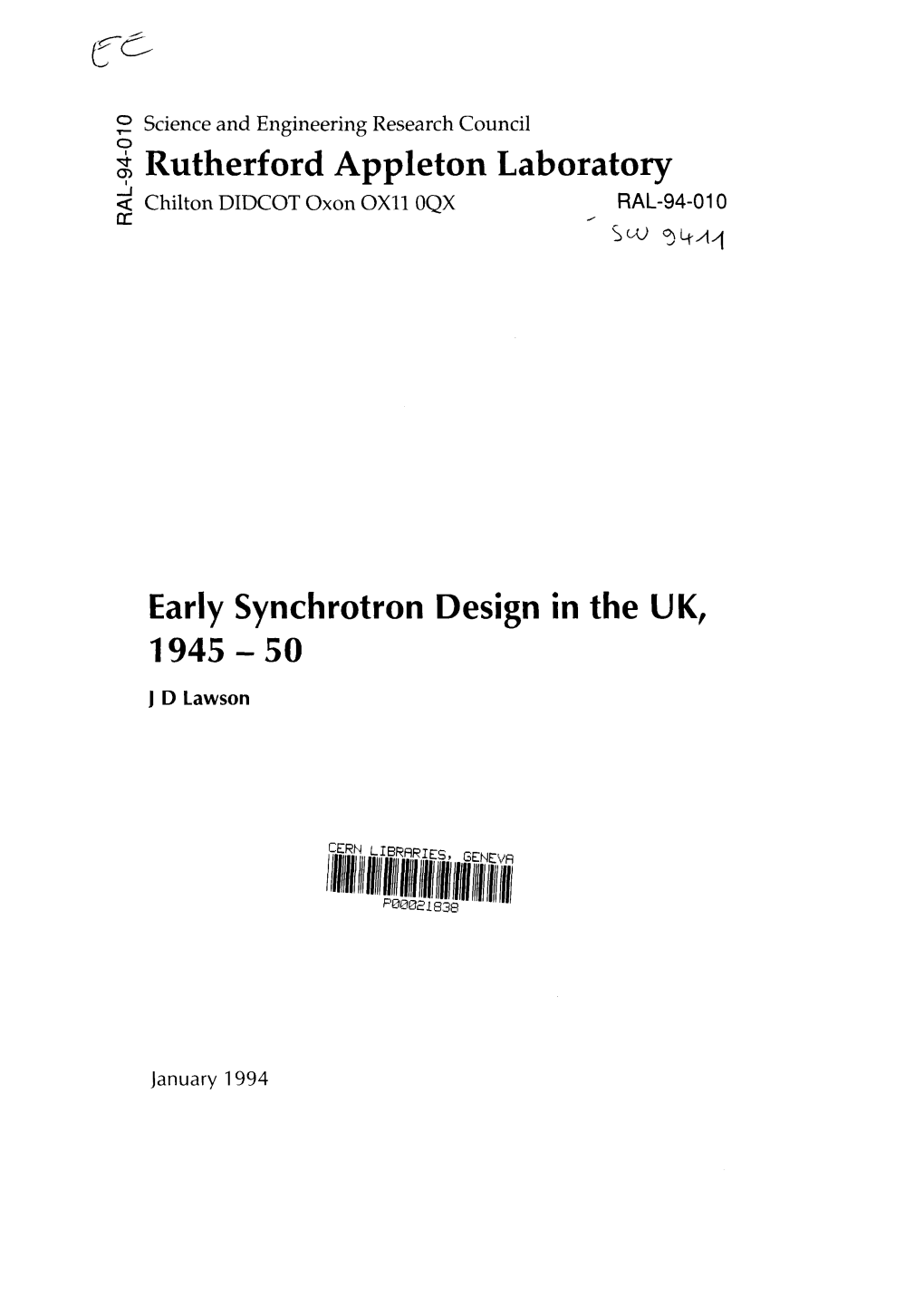 Early Synchrotron Design in the UK, 1945 — 50