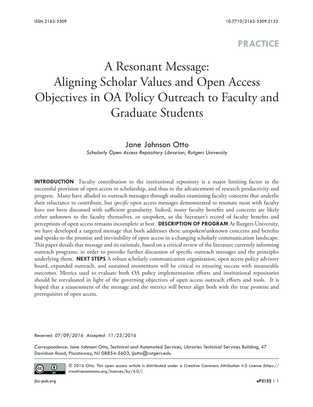 Aligning Scholar Values and Open Access Objectives in OA Policy Outreach to Faculty and Graduate Students