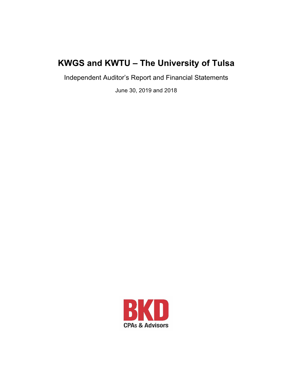 KWGS and KWTU – the University of Tulsa