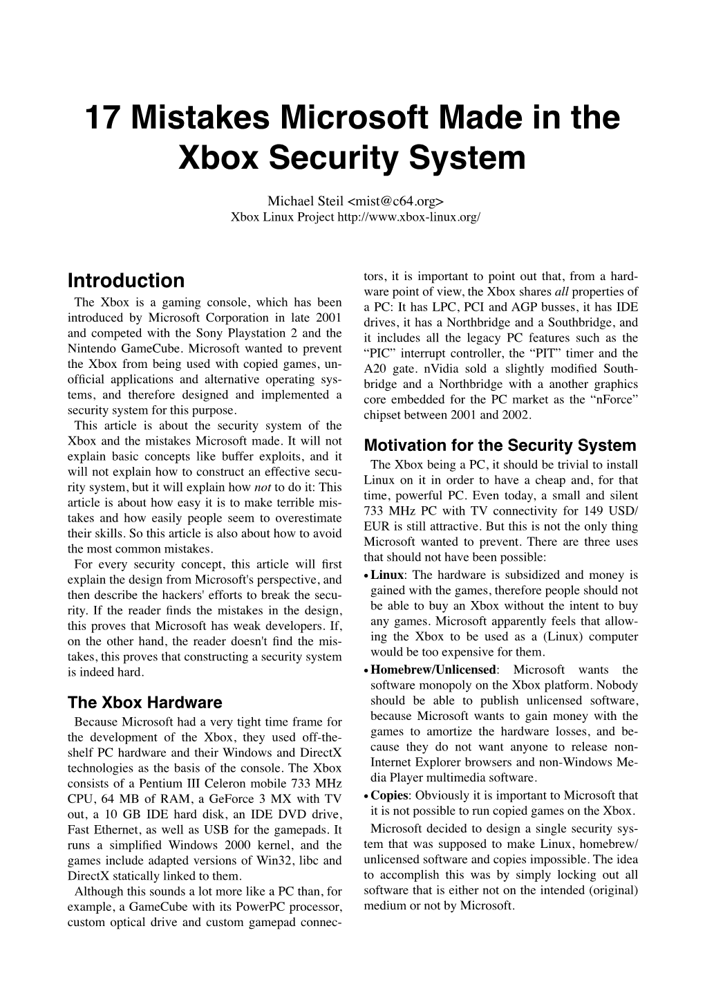 22C3 Xbox Security