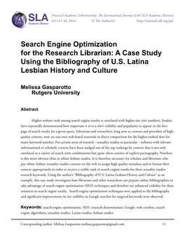 Search Engine Optimization for the Research Librarian: a Case Study Using the Bibliography of U.S