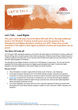 Let's Talk… Land Rights