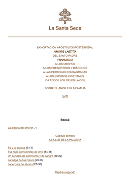 PDF Exhortación "Amoris Laetitia"