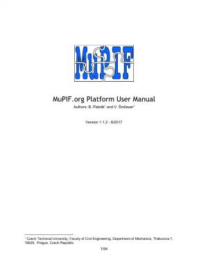Mupif.Org Platform User Manual Authors: B
