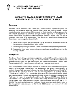 How Santa Clara County Decides to Lease Property at Below Fair Market Rates