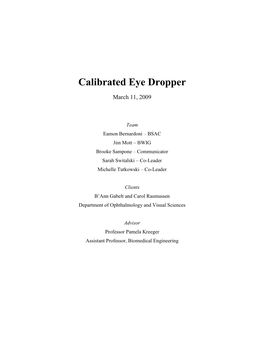 Calibrated Eye Dropper