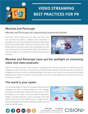 Video Streaming Best Practices for Pr
