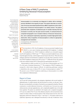 A Rare Case of MALT Lymphoma Underlying Ileocecal Intussusception Kathryn M