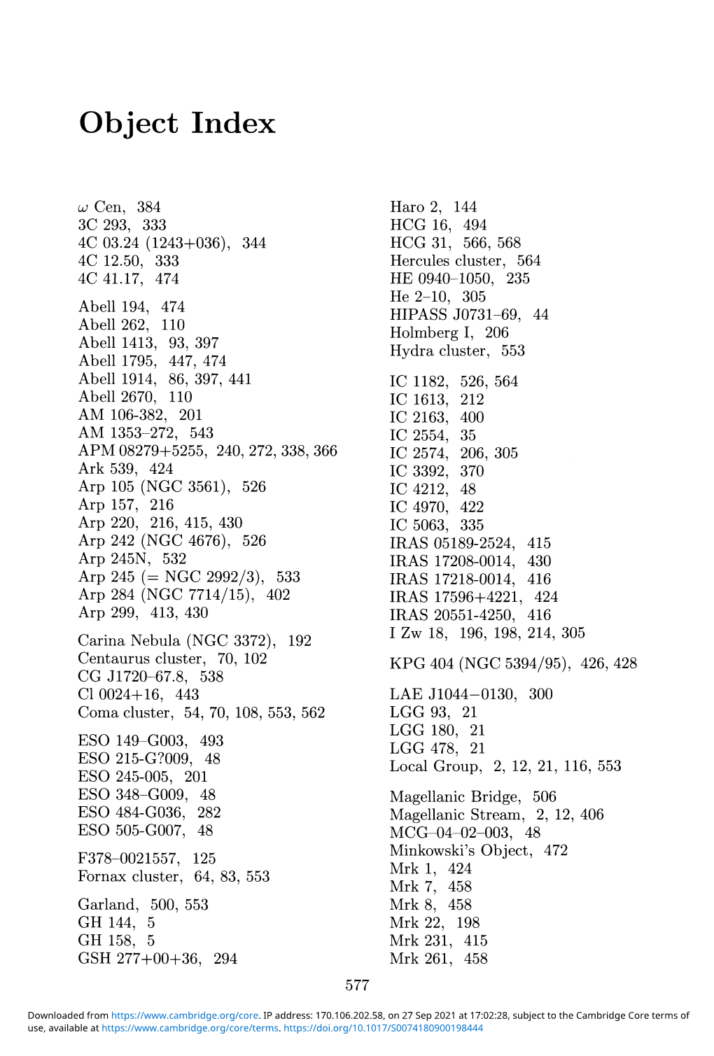 Object Index