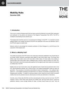 Mobility Hubs December 2008