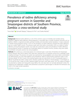 Prevalence of Iodine Deficiency Among Pregnant Women In