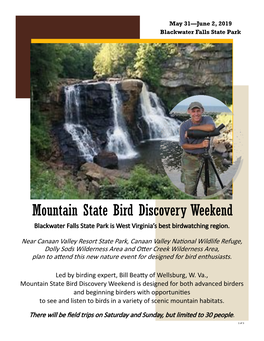 Mountain State Bird Discovery Weekend Blackwater Falls State Park Is West Virginia’S Best Birdwatching Region