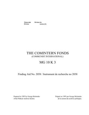 The Comintern Fonds Mg 10