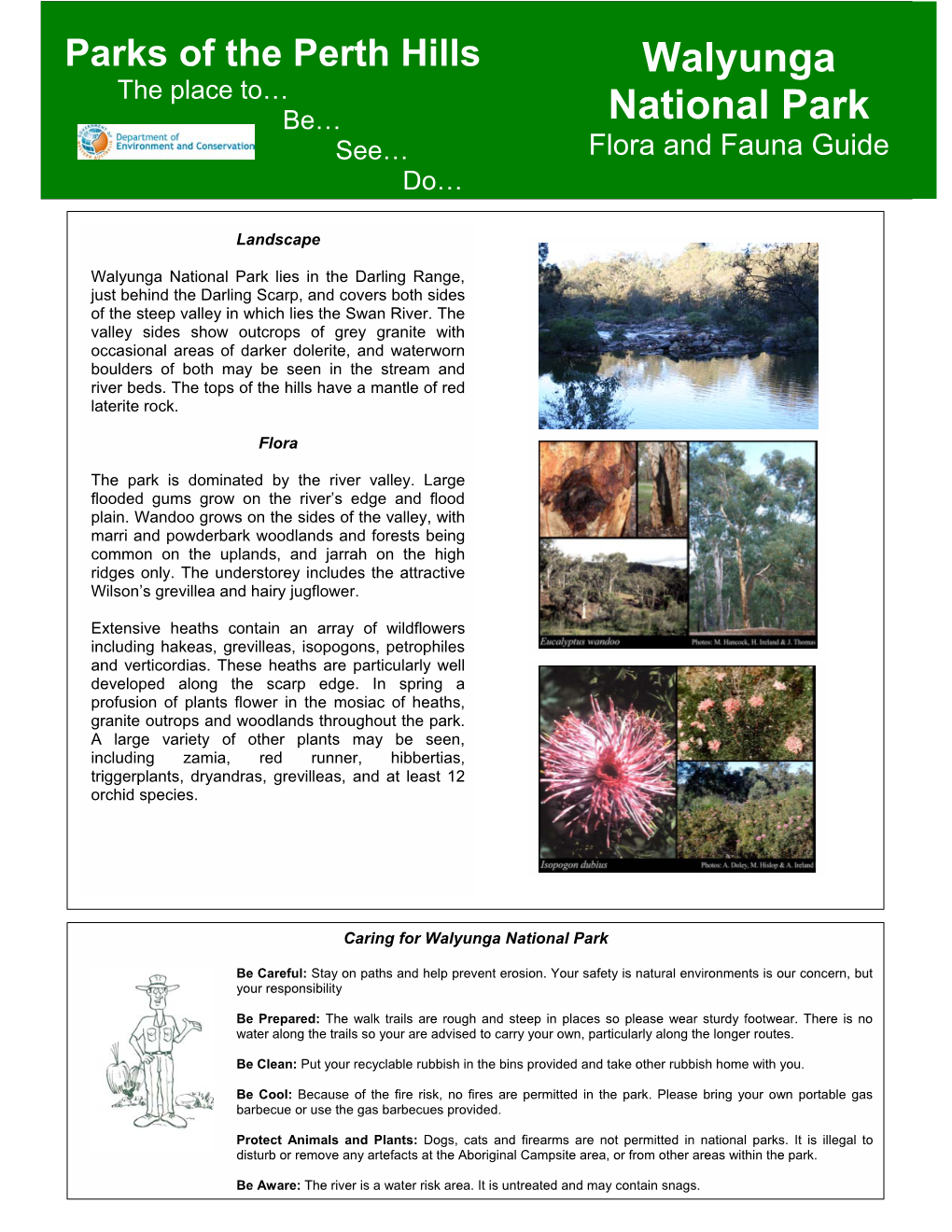 Walyunga National Park Flora and Fauna Guide