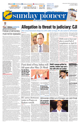 Allegation Is Threat to Judiciary