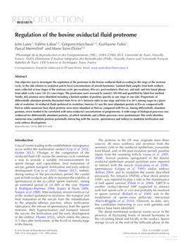 Regulation of the Bovine Oviductal Fluid Proteome