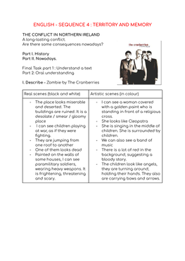 English - Sequence 4 : Territory and Memory