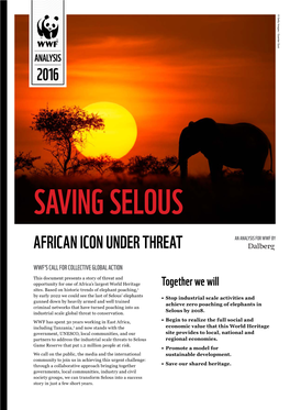 Saving Selous African Icon Under Threat an Analysis for Wwf By