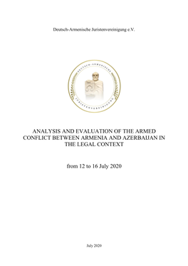 Analysis and Evaluation of the Armed Conflict Between Armenia and Azerbaijan in the Legal Context