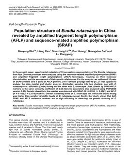 AFLP) and Sequence-Related Amplified Polymorphism (SRAP)