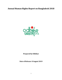 Annual Human Rights Report on Bangladesh 2018