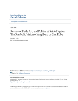 Review of Faith, Art, and Politics at Saint-Riquier: the Symbolic Vision