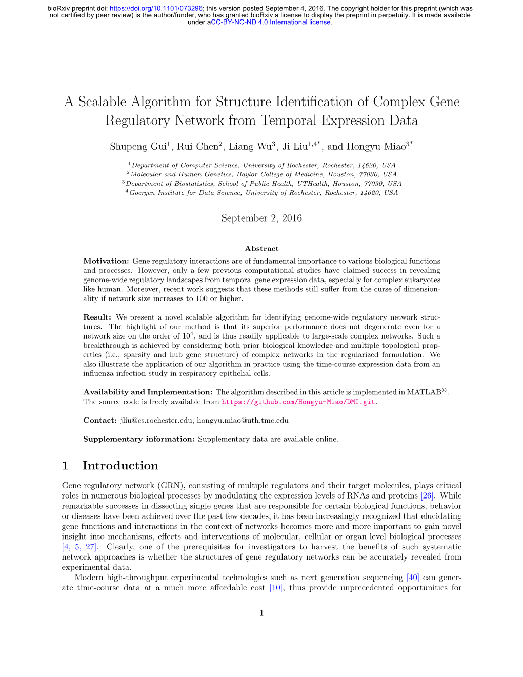 A Scalable Algorithm for Structure Identification of Complex