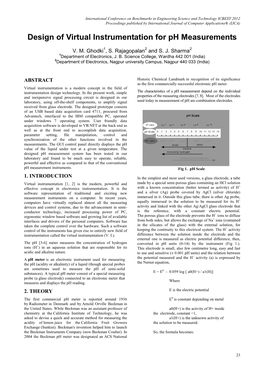 Design of Virtual Instrumentation for Ph Measurements