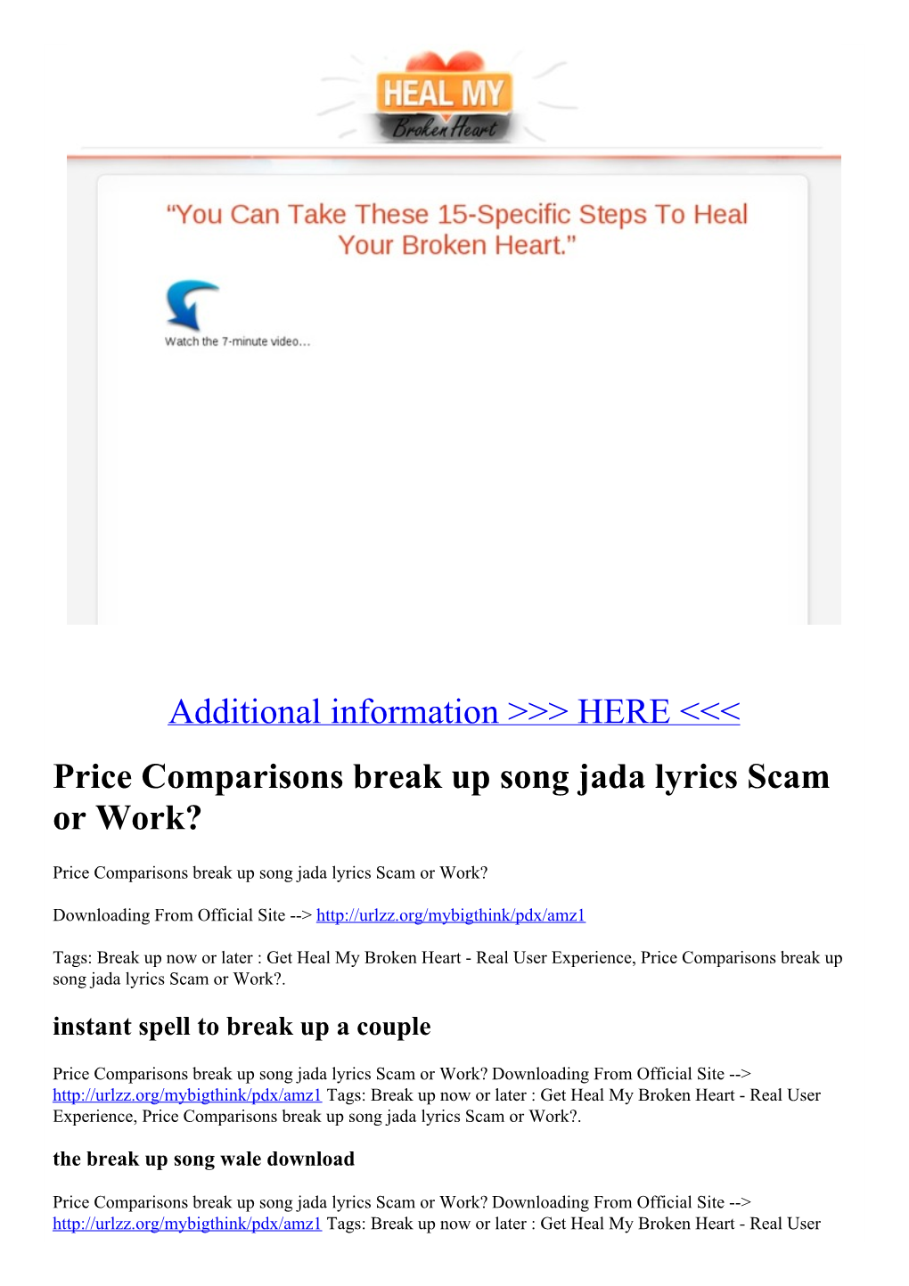 Price Comparisons Break up Song Jada Lyrics Scam Or Work?
