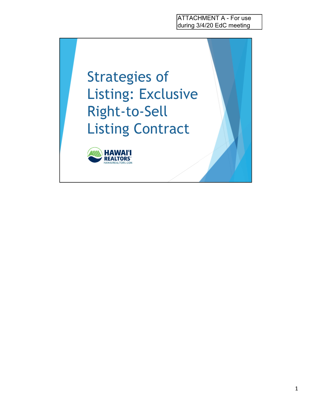 Exclusive Right-To-Sell Listing Contract