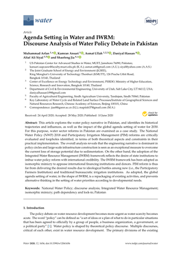 Discourse Analysis of Water Policy Debate in Pakistan