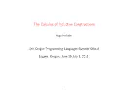 The Calculus of Inductive Constructions