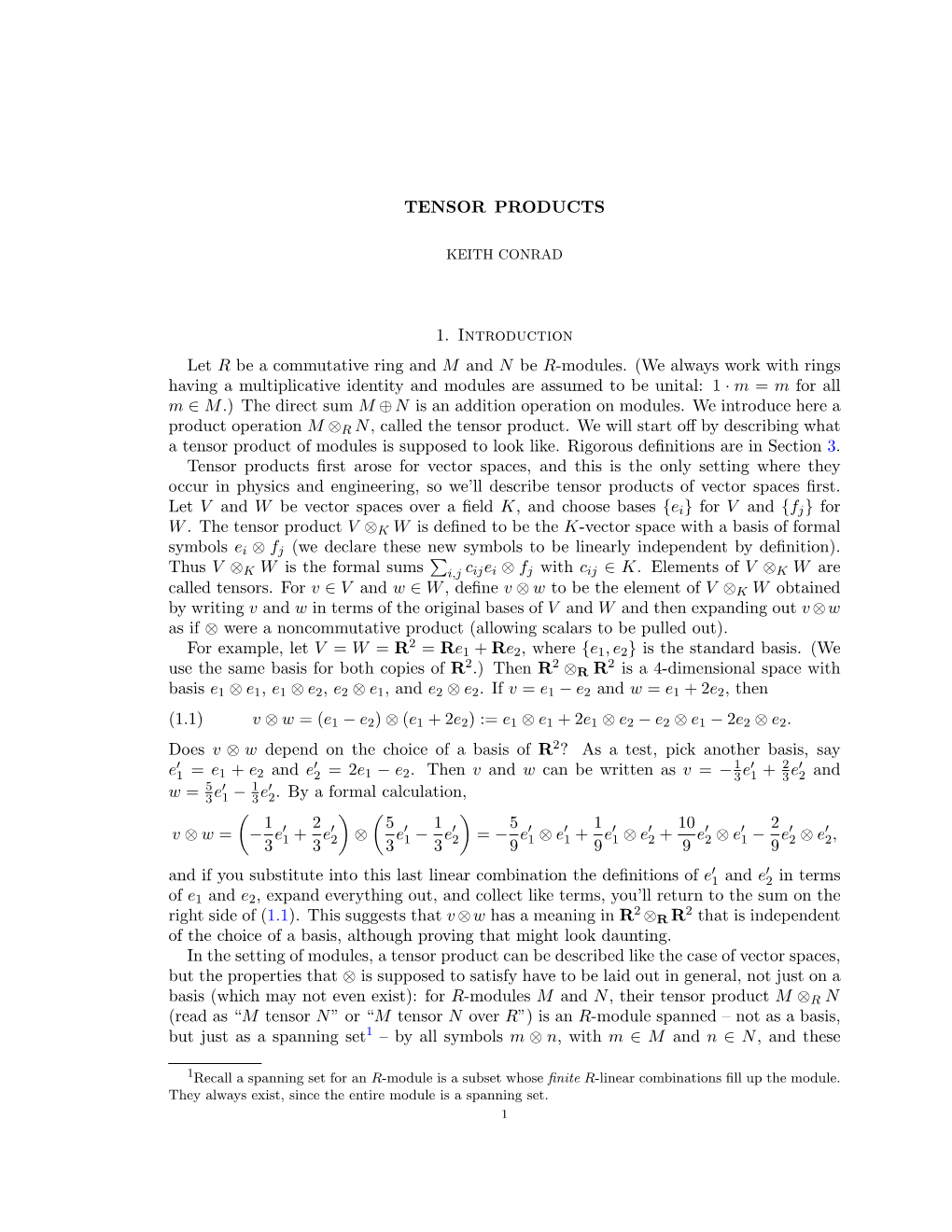 Tensor Products in This Context