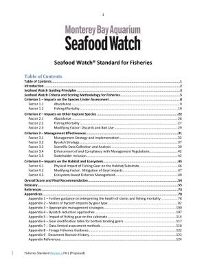Seafood Watch® Standard for Fisheries